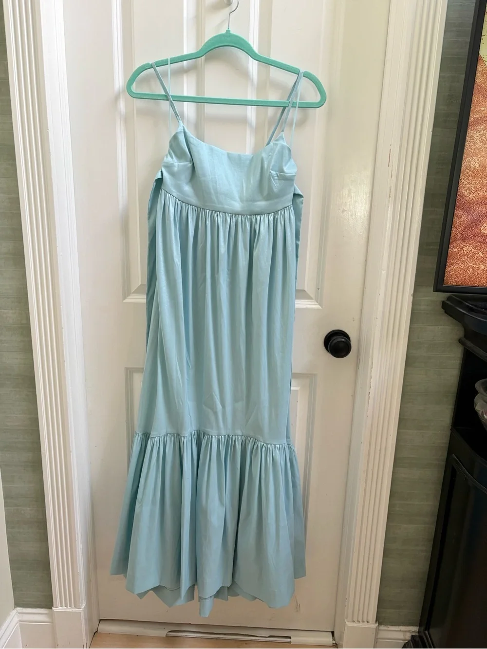 Abercrombie & Fitch Light Blue Tiered Spaghetti-Strap Maxi Dress